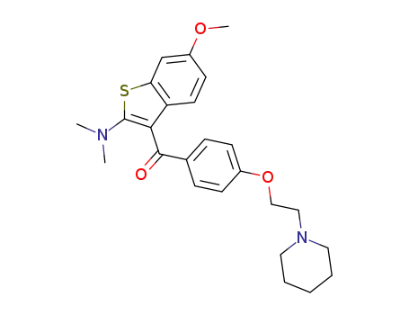 Molecular Structure of 165742-76-7 ([2-dimethylamino-6-methoxybenzothien-3-yl] [4-[2-(1-piperidinyl)ethoxy]phenyl]-methanone)