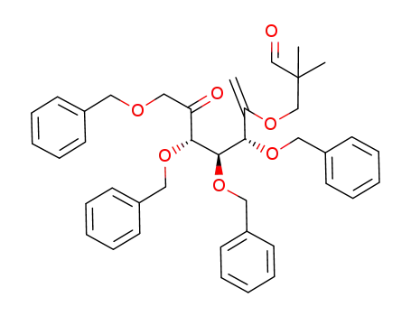 1,3,4,5-tetra-O-benzyl-7-deoxy-6-O-(2,2-dimethyl-3-oxopropyl)-L-xylo-hept-6-en-2-ulose