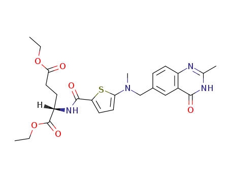 Molecular Structure of 132463-02-6 (Diethyl N-[5-[N-[(3,4-dihydro-2-methyl-4-oxo-6-quinazolinyl)methyl]-N-methylamino]-2-thenoyl]-L-glutamate)
