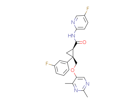 1369764-02-2,Lemborexant,Lemborexant;lemborexant,E2006;(1R,2S)-2-[[(2,4-Dimethyl-5-pyrimidinyl)oxy]methyl]-2-(3-fluorophenyl)-N-(5-fluoro-2-pyridinyl)cyclopropanecarboxamide;E 2006