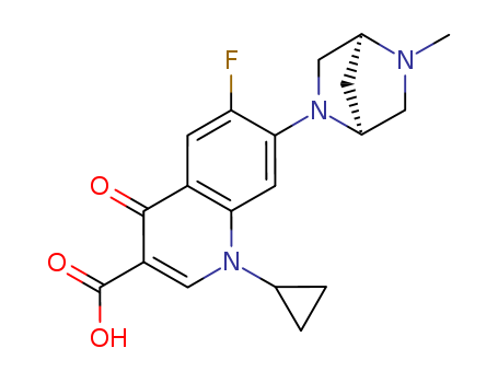 3-Quinolinecarboxylicacid,1-cyclopropyl-6-fluoro-1,4-dihydro-7-[(1S,4S)-5-methyl-2,5-diazabicyclo[2.2.1]hept-2-yl]-4-oxo-(112398-08-0)
