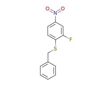 Molecular Structure of 1242618-52-5 (1-(benzylsulfanyl)-2-fluoro-4-nitrobenzene)
