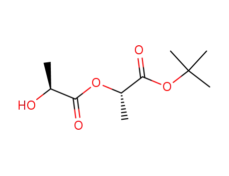 Molecular Structure of 591244-66-5 (Propanoic acid, 2-hydroxy-,
(1S)-2-(1,1-dimethylethoxy)-1-methyl-2-oxoethyl ester, (2S)-)