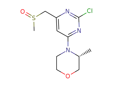 Molecular Structure of 1352227-18-9 ((3R)-4-(2-chloro-6-[(methylsulfinyl)methyl]-4-pyrimidinyl)-3-methylmorpholine)