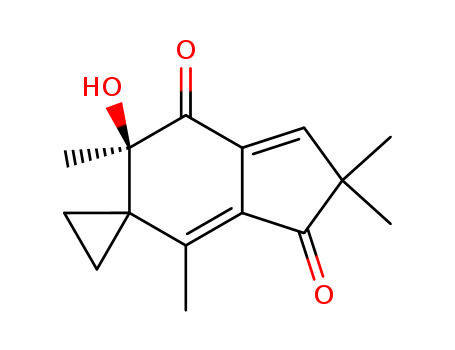 28282-65-7,dehydroilludin M,Spiro[cyclopropane-1,5'-[5H]indene]-3',7'(2'H,6'H)-dione,6'-hydroxy-2',2',4',6'-tetramethyl-, (R)-;Spiro[cyclopropane-1,5'-[5H]indene]-3',7'(2'H,6'H)-dione, 6'b-hydroxy-2',2',4',6'-tetramethyl-(8CI); Dehydroilludin M