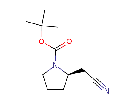 Molecular Structure of 201039-13-6 ((R)-TERT-BUTYL 2-(CYANOMETHYL)PYRROLIDINE-1-CARBOXYLATE)