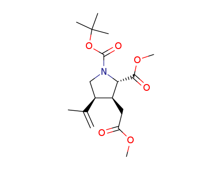 Molecular Structure of 111563-55-4 (1,2-Pyrrolidinedicarboxylic acid,
3-(2-methoxy-2-oxoethyl)-4-(1-methylethenyl)-, 1-(1,1-dimethylethyl)
2-methyl ester, (2S,3S,4S)-)