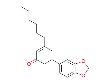 Molecular Structure of 119-89-1 (5-benzo[1,3]dioxol-5-yl-3-hexyl-cyclohex-2-en-1-one)