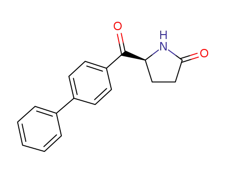 Molecular Structure of 195137-95-2 ((S)-5-[(Biphenyl-4-yl)carbonyl]pyrrolidin-2-one)