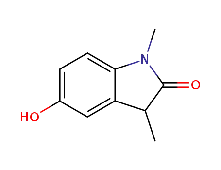 Molecular Structure of 1010-68-0 (1,3-Dihydro-5-hydroxy-1,3-dimethyl-2H-indol-2-one)