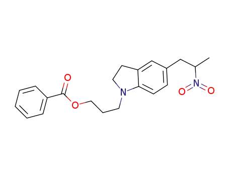 Molecular Structure of 350797-54-5 (1-(3-benzoyloxypropyl)-5-(2-nitropropyl)-2,3-dihydroindole)