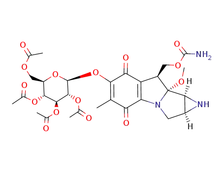 Molecular Structure of 128583-70-0 (7-O-(2',3',4',6'-tetra-O-acetyl-β-D-glucopyranosyl)-9a-methoxymitosane)
