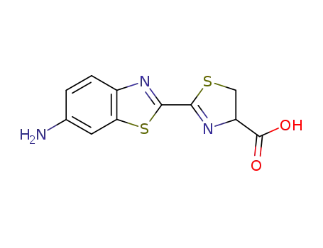 Molecular Structure of 118969-27-0 (4,5-DIHYDRO-2[6-AMINO-2-BENZTHIAZOLYL]-4-THIAZOLE CARBOXYLIC ACID)