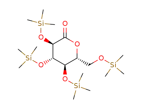Molecular Structure of 32384-65-9 ((3R,4S,5R,6R)-3,4,5-tris(triMethylsilyloxy)-6-((triMethylsilyloxy)Methyl)tetrahydro-2H-pyran-2-one)