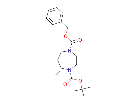 Molecular Structure of 1030377-25-3 (1-Benzyl 4-(2-methyl-2-propanyl) (5R)-5-methyl-1,4-diazepane-1,4-dicarboxylate)