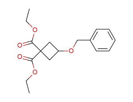 Molecular Structure of 54166-15-3 (3-BENZYLOXYCYCLOBUTANE-1,1-DICARBOXYLIC ACID DIETHYL ESTER)