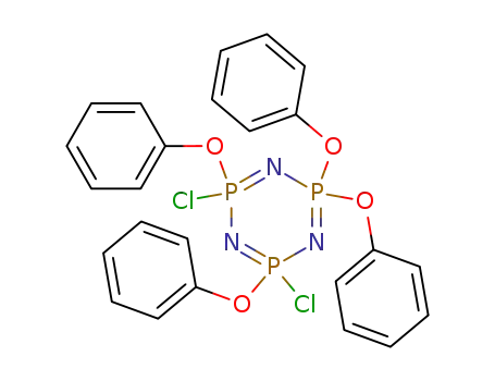 Molecular Structure of 13699-14-4 (1,3,5,2,4,6-Triazatriphosphorine,
2,4-dichloro-2,2,4,4,6,6-hexahydro-2,4,6,6-tetraphenoxy-)