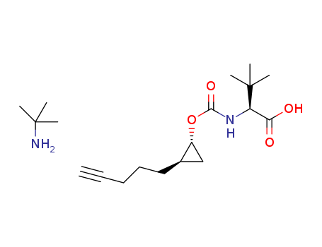 (S)-3,3-Dimethyl-2-((1R,2R)-2-pent-4-ynyl-cyclopropoxycarbonylamino)-butyric acid, tert-butylamine salt