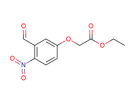 Molecular Structure of 105728-02-7 (ethyl (3-formyl-4-nitrophenoxy)acetate)