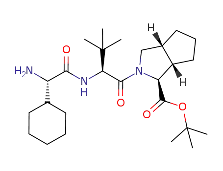 Molecular Structure of 926276-18-8 ((1S,3aR,6aS)-2-[(2S)-2-[[(2S)-2-Amino-2-cyclohexylacetyl]amino]-3,3-dimethyl-1-oxobutyl]octahydrocyclopenta[c]pyrrole-1-carboxylic acid tert-butyl ester)