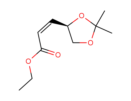 Molecular Structure of 104321-63-3 ((Z)-ETHYL-4,5-O-ISOPROPYLIDENE-(R)-4,5-DIHYDROXY-2-PENTENOATE)