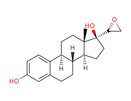 Molecular Structure of 102651-47-8 (3,17-dihydroxy-20,21-epoxy-19-norpregna-1,3,5(10)-triene)