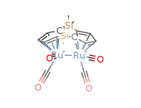 Molecular Structure of 287097-09-0 ([(η5-C5H3)2(Si(CH3)2)2]Ru2(CO)4)