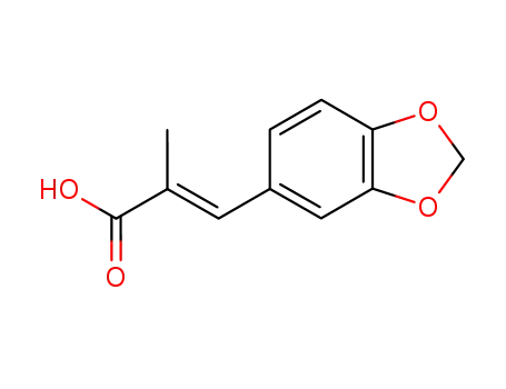 Molecular Structure of 40527-53-5 (3-(1,3-Benzodioxol-5-yl)-2-methylpropenoic acid)
