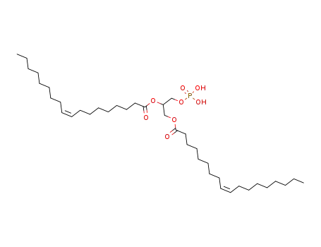 Molecular Structure of 14268-17-8 ([1-[(E)-octadec-9-enoyl]oxy-3-phosphonooxypropan-2-yl] (E)-octadec-9-enoate)
