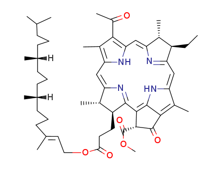 17453-58-6,bacteriopheophytin,3-Phorbinepropanoicacid,9-acetyl-14-ethyl-13,14-dihydro-21-(methoxycarbonyl)-4,8,13,18-tetramethyl-20-oxo-,(2E,7R,11R)-3,7,11,15-tetramethyl-2-hexadecenyl ester, (3S,4S,13R,14R,21R)-(9CI); 3-Phorbinepropanoic acid, 9-acetyl-14-ethyl-13,14-dihydro-21-(methoxycarbonyl)-4,8,13,18-tetramethyl-20-oxo-,3,7,11,15-tetramethyl-2-hexadecenyl ester, [3S-[3a(2E,7S*,11S*),4b,13b,14a,21b]]-; 3-Phorbinepropionic acid,9-acetyl-21-carboxy-14-ethyl-13,14-dihydro-4,8,13,18-tetramethyl-20-oxo-,21-methyl 3-phytyl ester, (E)- (8CI); Bacteriopheophytin a (6CI,7CI);Bacteriopheophytin