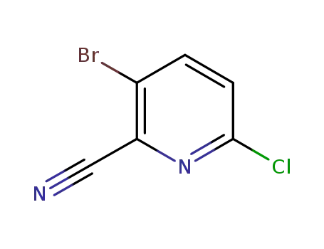 Molecular Structure of 1053659-39-4 (3-Bromo-6-chloropicolinonitrile, 97%)