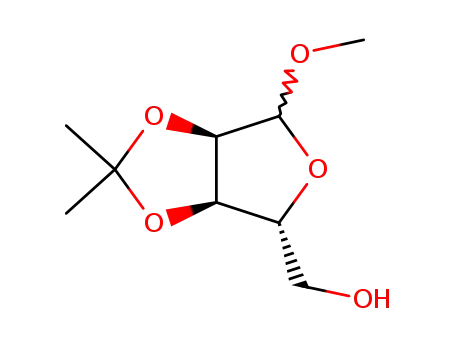 Molecular Structure of 72402-14-3 (Methyl-2,3-O-isopropylidene-D-ribofuranoside)