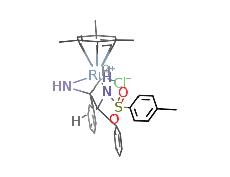 Molecular Structure of 174813-81-1 (Chloro{[(1S,2S)-(+)-2-amino-1,2-diphenylethyl](4-toluenesulfonyl)amido}(mesitylene)ruthenium(II), min. 90% RuCl[(S,S)-Tsdpen](mesitylene))
