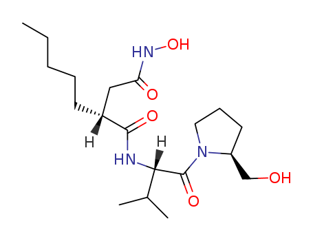 Butanediamide,N4-hydroxy-N1-[(1S)-1-[[(2S)-2-(hydroxymethyl)-1-pyrrolidinyl]carbonyl]-2-methylpropyl]-2-pentyl-,(2R)-