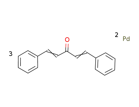 Molecular Structure of 52409-22-0 (BIS(DIBENZYLIDENEACETONE)PALLADIUM)