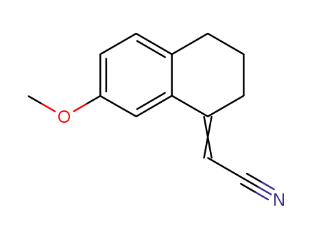 Molecular Structure of 127299-26-7 ((7-methoxy-3,4-dihydro-2H-naphthalene-1-ylidene)acetonitrile)