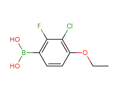 Molecular Structure of 909122-50-5 (3-chloro-4-ethoxy-2-fluorophenylboronic  acid)