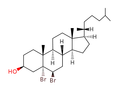 Molecular Structure of 1857-80-3 (5α,6β-dibromocholestan-3β-ol)