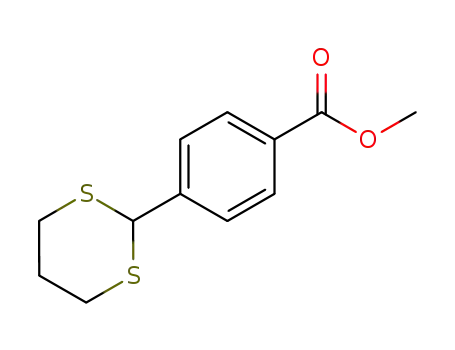 Molecular Structure of 176208-43-8 (methyl 4-[2-(methylthio)-1,3-dithian-2-yl]benzoate)