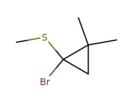 Molecular Structure of 79306-31-3 (1-bromo-2,2-dimethylcyclopropyl methyl sulfide)