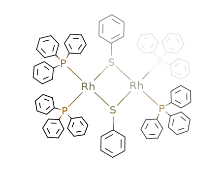 Molecular Structure of 92922-07-1 ({Rh(SC<sub>6</sub>H<sub>5</sub>)(P(C<sub>6</sub>H<sub>5</sub>)3)2}2)
