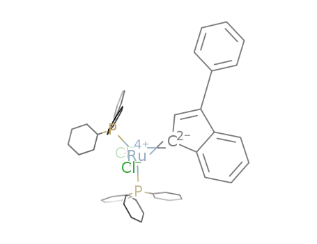 Molecular Structure of 250220-36-1 ((3-PHENYL-1H-INDEN-1-YLIDENE)BIS(TRICYCLOHEXYLPHOSPHINE)RUTHENIUM(IV) DICHLORIDE TETRAHYDROFURAN ADDUCT)