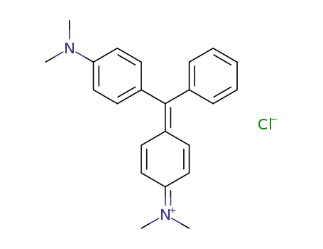 Molecular Structure of 569-64-2 (Methanaminium,N-[4-[[4-(dimethylamino)phenyl]phenylmethylene]-2,5-cyclohexadien-1-ylidene]-N-methyl-,chloride (1:1))