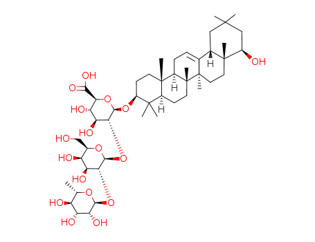 Molecular Structure of 117210-05-6 (b-D-Glucopyranosiduronic acid, (3b,22b)-22-hydroxyolean-12-en-3-yl O-6-deoxy-a-L-mannopyranosyl-(1®2)-O-b-D-glucopyranosyl-(1®2)- (9CI))