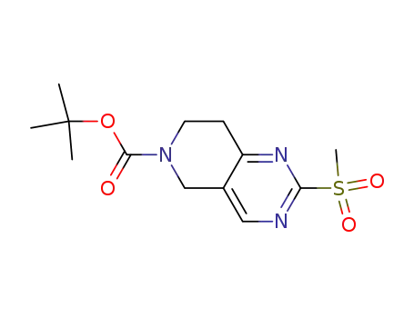 Molecular Structure of 259809-79-5 (TERT-BUTYL 7,8-DIHYDRO-2-(METHYLSULFONYL)PYRIDO[4,3-D]PYRIMIDINE-6(5H)-CARBOXYLATE)