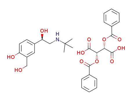 Molecular Structure of 348135-26-2 ((R)-α1-[[(1,1-dimethylethyl)amino]methyl]-4-hydroxy-1,3-benzenedimethanol D-dibenzoyltartrate)