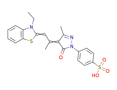 Benzenesulfonic acid,4-[4-[2-(3-ethyl-2(3H)-benzothiazolylidene)-1-methylethylidene]-4,5-dihydro-3-methyl-5-oxo-1H-pyrazol-1-yl]-