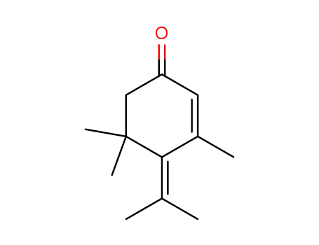 Molecular Structure of 4705-09-3 (3,5,5-Trimethyl-4-(1-methylethylidene)-2-cyclohexen-1-one)