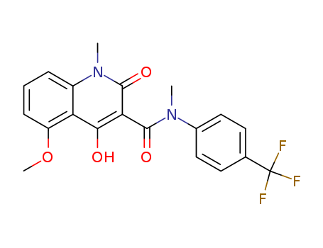 254964-60-8,tasquinimod,N-Methyl-N-(4-trifluoromethylphenyl)-1,2-dihydro-4-hydroxy-5-methoxy-1-methyl-2-oxoquinoline-3-carboxamide;Tasquinimod