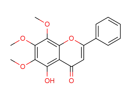 Molecular Structure of 3151-82-4 (5-Hydroxy-6,7,8-trimethoxy-2-phenyl-4H-1-benzopyran-4-one)